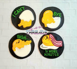 DIGITAL DOWNLOAD 4x4 Applique Egg Coaster Set 4 DESIGNS INCLUDED