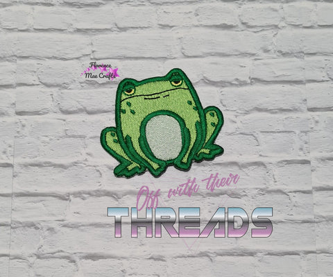 DIGITAL DOWNLOAD Grumpy Frog Patch 3 SIZES INCLUDED
