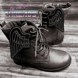 DIGITAL DOWNLOAD Feather Wings Angel Raven Shoe Boot SATIN AND BEAN STITCH EYELET OPTIONS INCLUDED