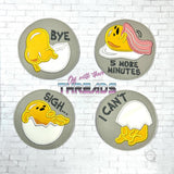 DIGITAL DOWNLOAD 4x4 Applique Egg Coaster Set 4 DESIGNS INCLUDED