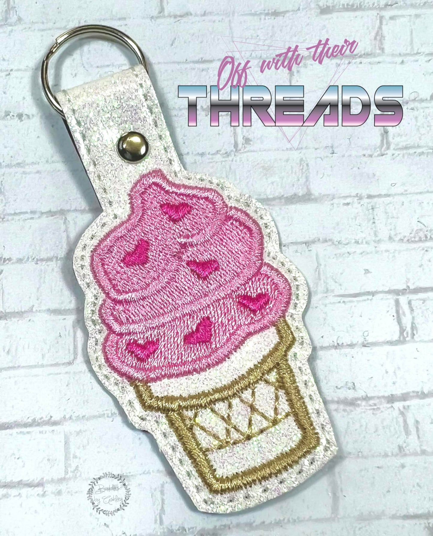 DIGITAL DOWNLOAD Ice Cream Snap Tab Key Chain