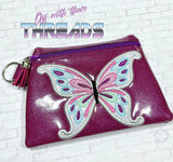 DIGITAL DOWNLOAD Applique Butterfly Clutch Zipper Bag Lined and Unlined