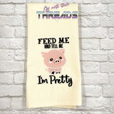 DIGITAL DOWNLOAD Feed Me and Tell Me I'm Cute Pretty Piglet 3 SIZES 2 VERSIONS INCLUDED