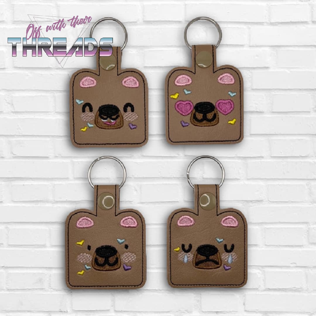 DIGITAL DOWNLOAD Bear Snap Tab Key Chain BUNDLE
