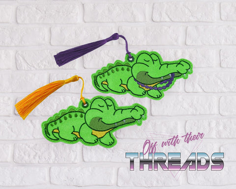 DIGITAL DOWNLOAD Alligator Bookmark Ornament Gift Tag Mardi Gras 2 VERSIONS INCLUDED