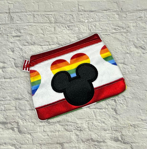 DIGITAL DOWNLOAD Applique Mouse Clutch Zipper Bag Lined and Unlined