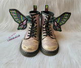 DIGITAL DOWNLOAD Skull Butterfly Wings Shoe Boot SATIN AND BEAN STITCH EYELET OPTIONS INCLUDED