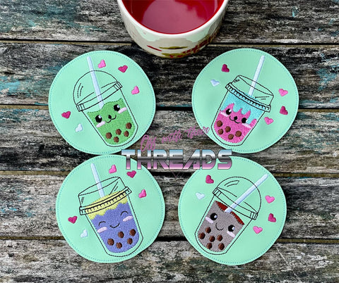 DIGITAL DOWNLOAD Boba Tea Cuties Coaster Set