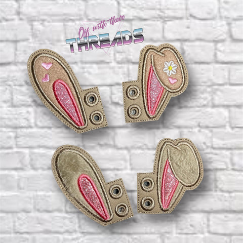 DIGITAL DOWNLOAD Applique Bunny Ears Shoe Boot SATIN AND BEAN STITCH EYELET OPTIONS INCLUDED