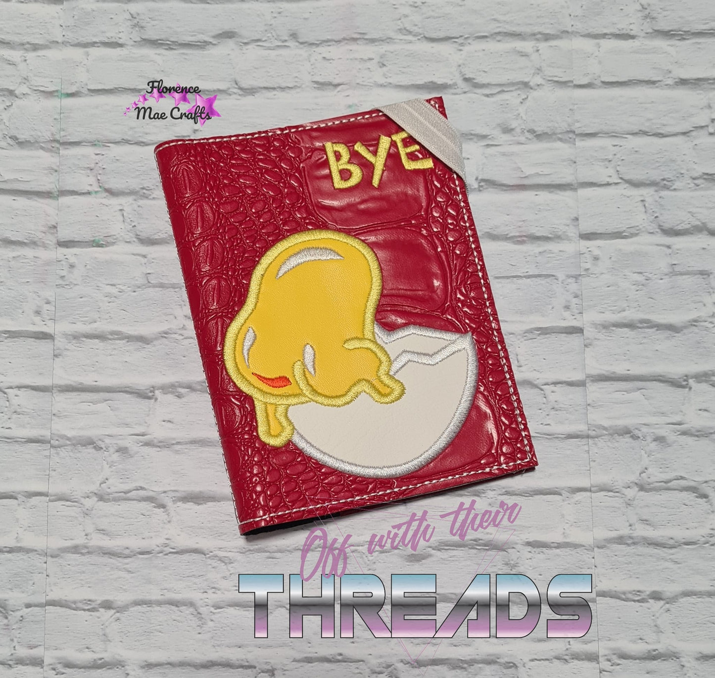 DIGITAL DOWNLOAD Applique Bye Egg A6 Notebook Cover