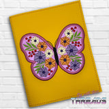 DIGITAL DOWNLOAD Applique Floral Butterfly A6 Notebook Holder