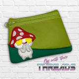 DIGITAL DOWNLOAD Applique Toadstool Fungi Mushroom Clutch Zipper Bag Lined and Unlined