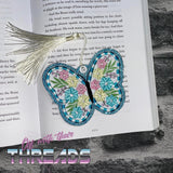 DIGITAL DOWNLOAD Applique Floral Butterfly Bookmark Ornament Gift Tag