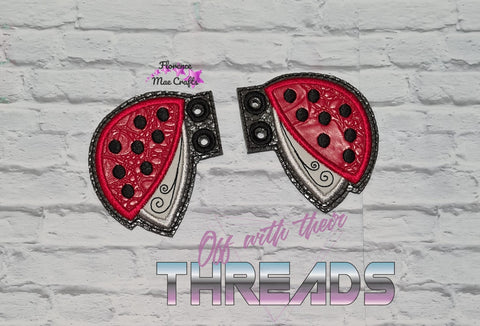 DIGITAL DOWNLOAD Applique Ladybug Wings Shoe Boot SATIN AND BEAN STITCH EYELET OPTIONS INCLUDED