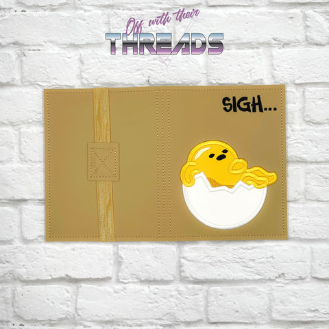 DIGITAL DOWNLOAD Applique Sigh Egg A6 Notebook Cover