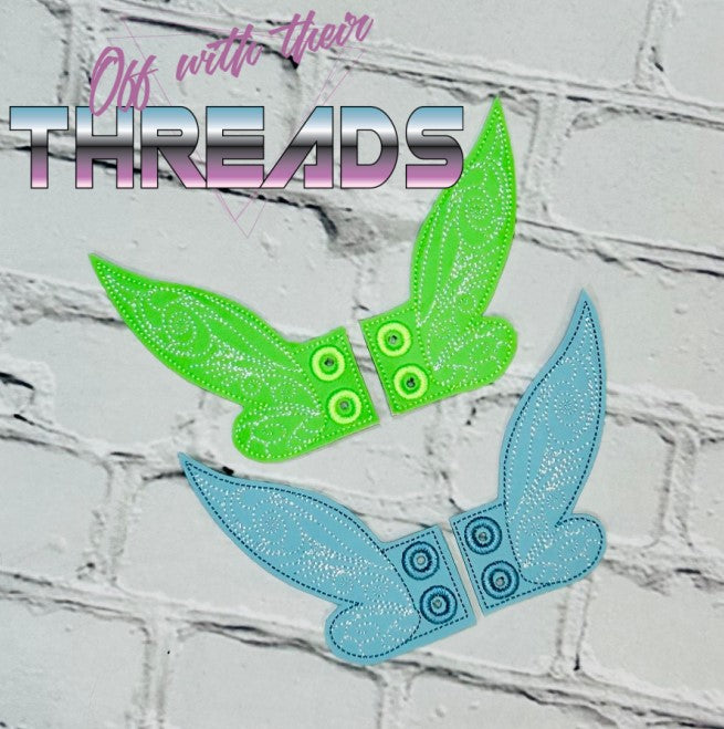 DIGITAL DOWNLOAD Fairy Pixie Wings Shoe Boot SATIN AND BEAN STITCH EYELET OPTIONS INCLUDED