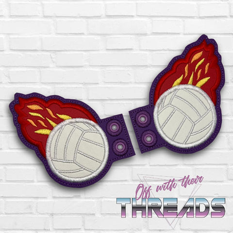 DIGITAL DOWNLOAD Applique Volleyball Shoe Boot SATIN AND BEAN STITCH EYELET OPTIONS INCLUDED