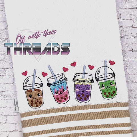 DIGITAL DOWNLOAD Boba Tea Friends 4 SIZES INCLUDED
