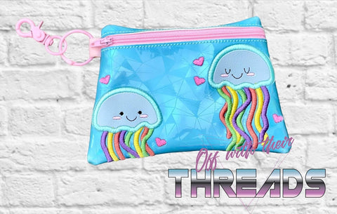 DIGITAL DOWNLOAD Jellyfish Clutch Applique Zipper Bag Lined and Unlined