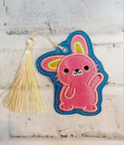 DIGITAL DOWNLOAD Applique Floofy Bunny Bookmark Ornament Gift Tag
