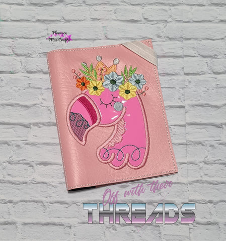 DIGITAL DOWNLOAD Applique Flamingo A6 Notebook Holder
