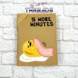 DIGITAL DOWNLOAD Applique 5 More Minutes Egg A6 Notebook Cover