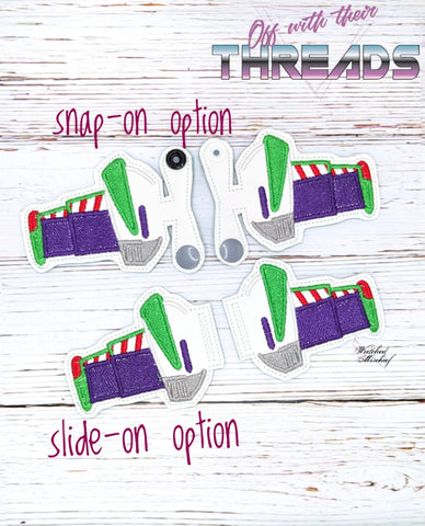 DIGITAL DOWNLOAD Velcro Snap Tab and Slider Astronaut Wings Shoe Boot