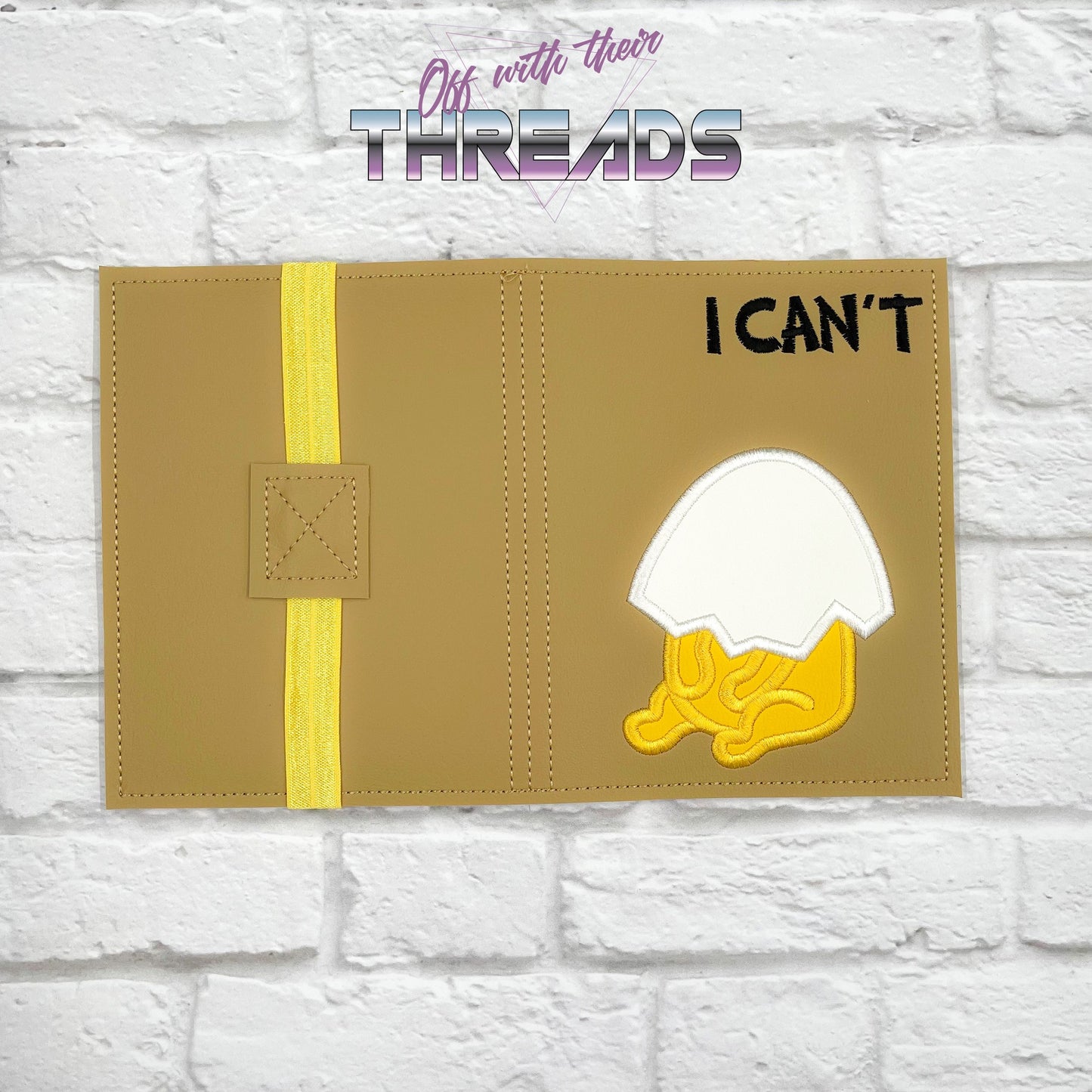 DIGITAL DOWNLOAD Applique Can't Egg A6 Notebook Cover