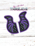 DIGITAL DOWNLOAD Applique Sorceress Horns Shoe Boot Wings SATIN AND BEAN STITCH EYELET OPTIONS INCLUDED