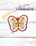 DIGITAL DOWNLOAD Applique Floral Butterfly Bookmark Ornament Gift Tag