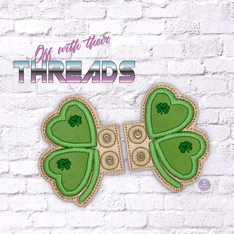 DIGITAL DOWNLOAD Applique Shamrock Clover St Patrick's Shoe Boot Wings SATIN AND BEAN STITCH EYELET OPTIONS INCLUDED