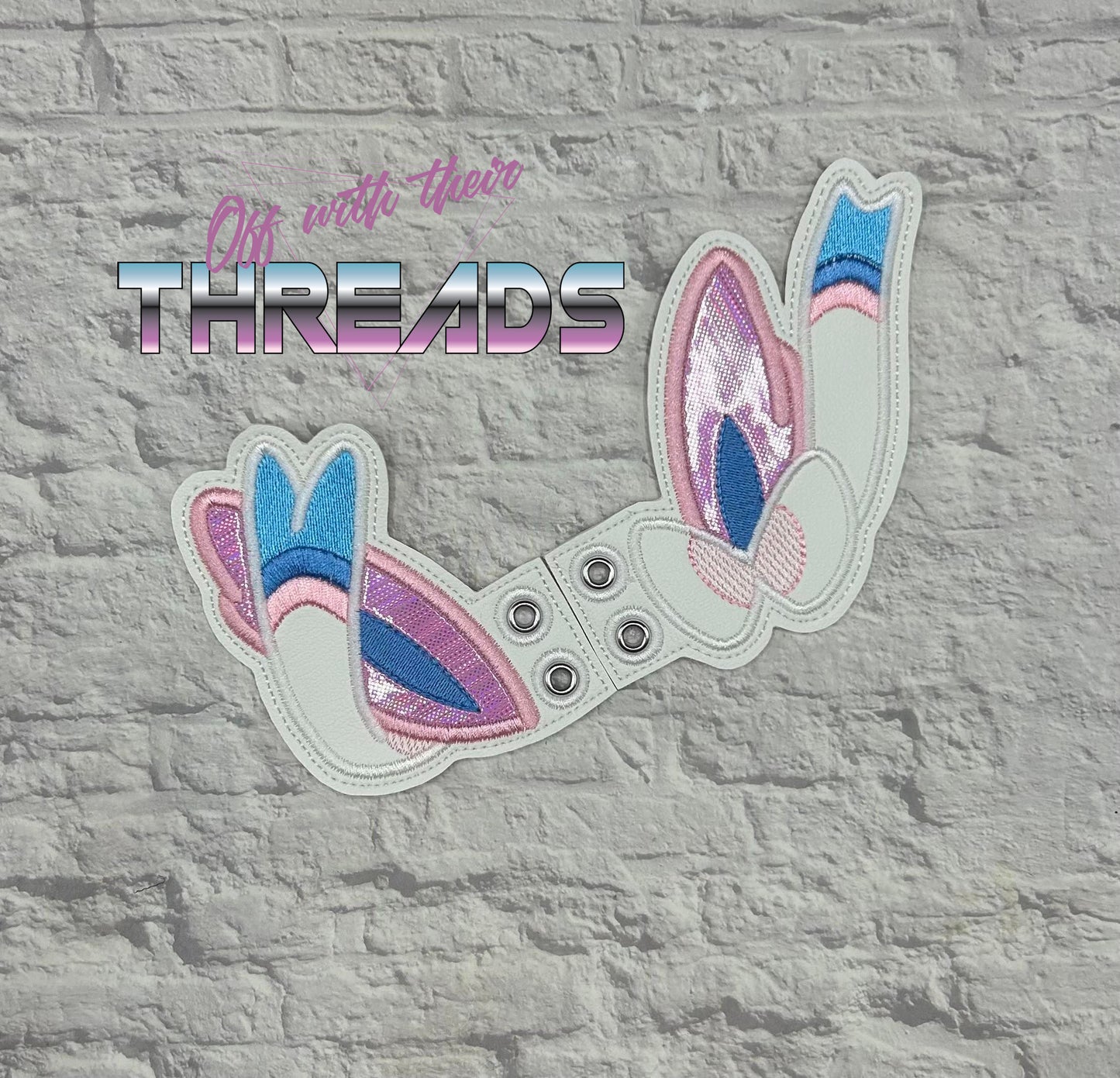 DIGITAL DOWNLOAD Applique Pastel Ears Shoe Boot SATIN AND BEAN STITCH EYELET OPTIONS INCLUDED