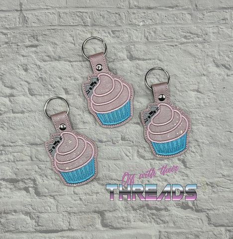 4x4 DIGITAL DOWNLOAD Cupcake Kitty Snap Tab Key Chain