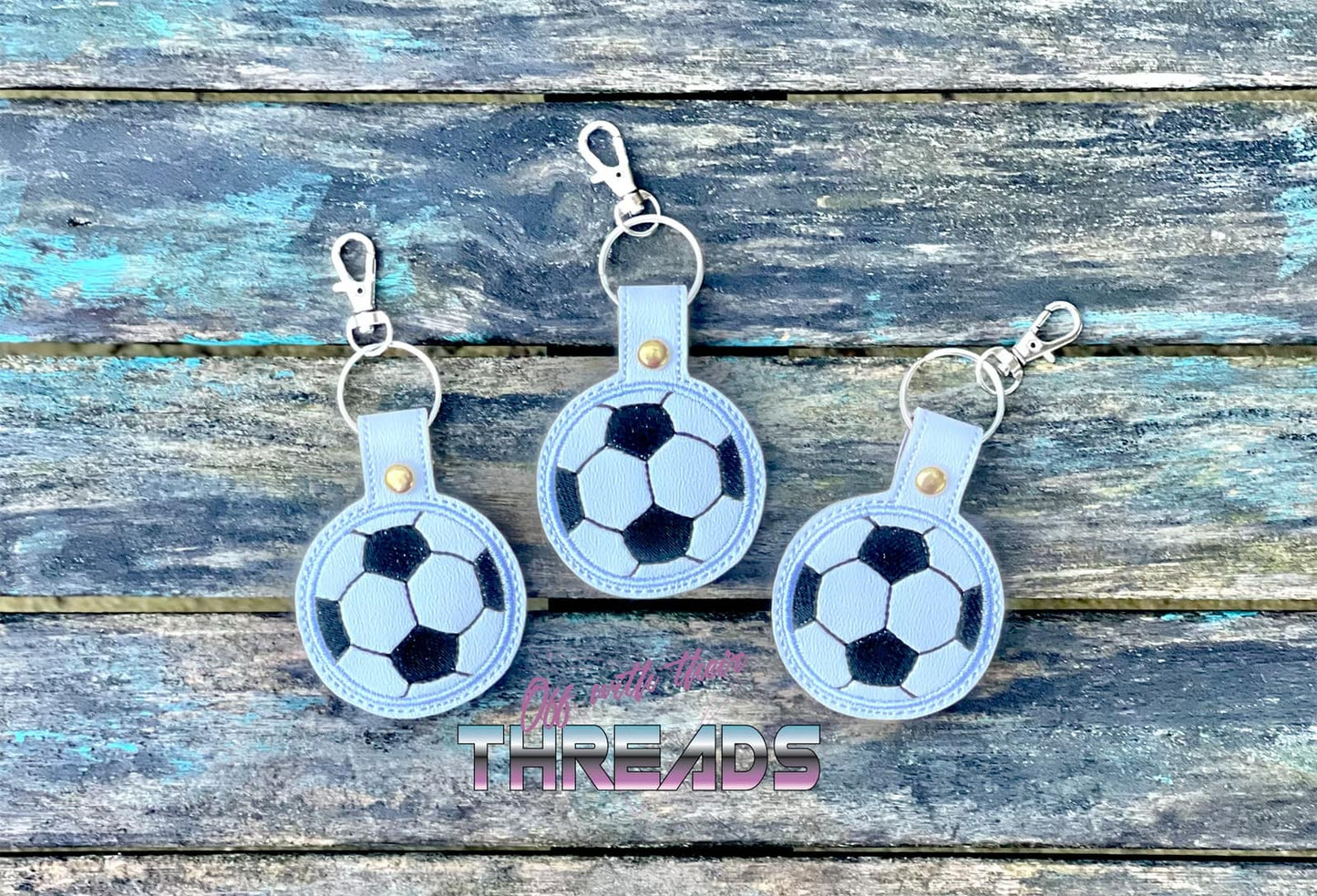 DIGITAL DOWNLOAD Soccer Ball Snap Tab Key Chain