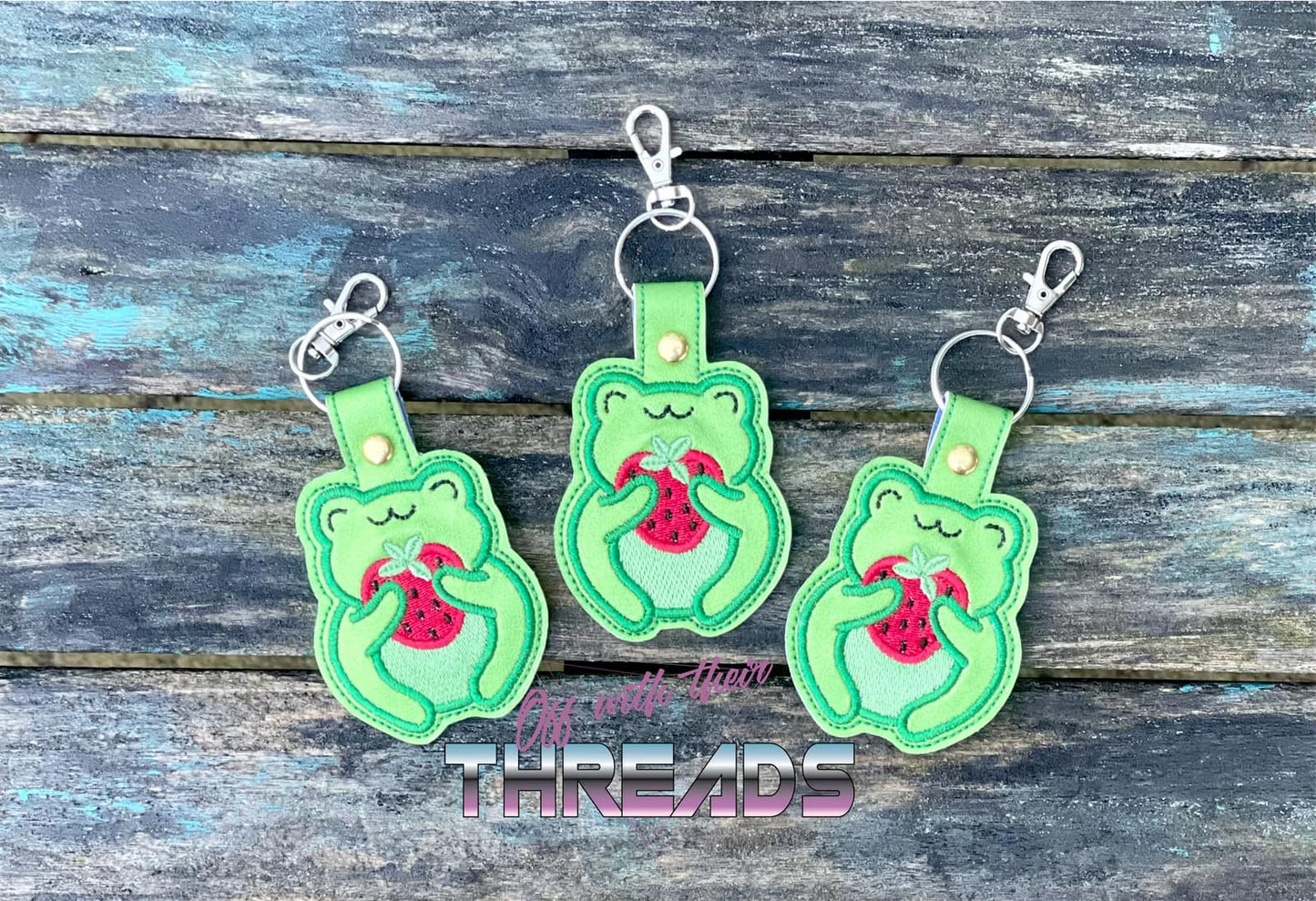DIGITAL DOWNLOAD Strawberry Frog Snap Tab Key Chain