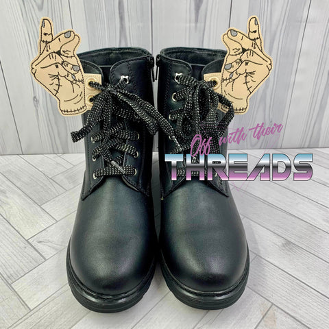 DIGITAL DOWNLOAD Finger Snaps Shoe Boot Wings SATIN AND BEAN STITCH EYELET OPTIONS INCLUDED