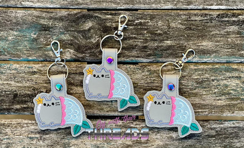 DIGITAL DOWNLOAD Mermaid Kitty Snap Tab Key Chain