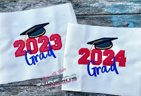 DIGITAL DOWNLOAD 2023 and 2024 Grad Applique 3 SIZES INCLUDED