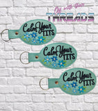 DIGITAL DOWNLOAD Floral Calm Yourself Snap Tab Keychain