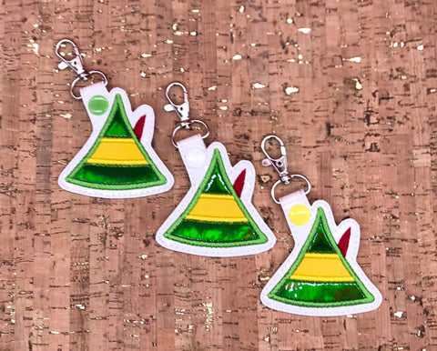 DIGITAL DOWNLOAD Applique Elf Hat Snap Tab 4x4 Single and Multi ITH Embroidery Design