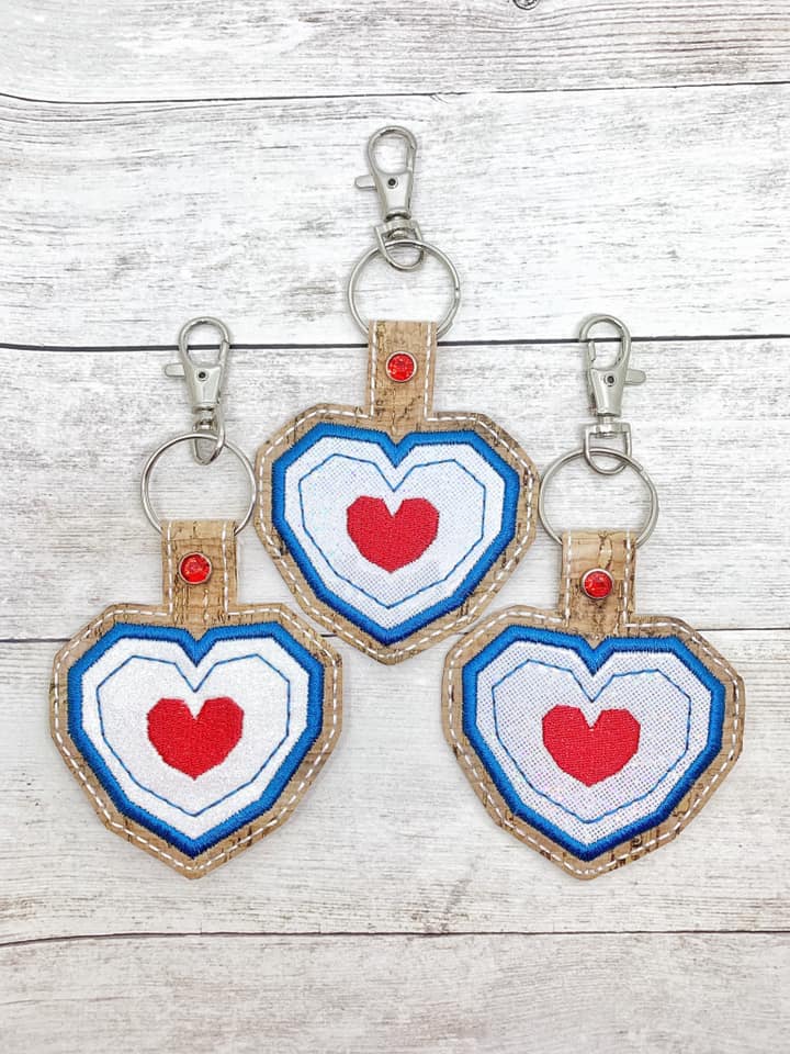 4x4 DIGITAL DOWNLOAD Heart Container Applique Snap Tab
