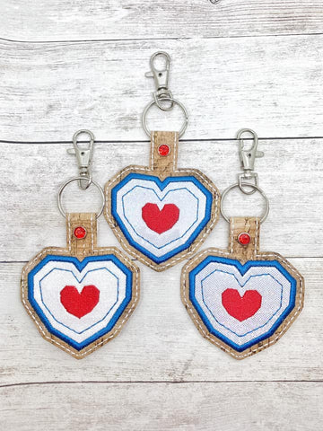 4x4 DIGITAL DOWNLOAD Heart Container Applique Snap Tab