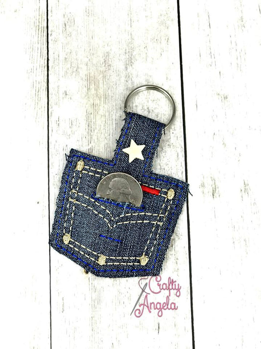 4x4 DIGITAL DOWNLOAD Denim Pocket Quarter Keeper Snap Tab