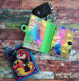 DIGITAL DOWNLOAD 5x7 ITH Applique Snap Tab Wallet Key Chain Set