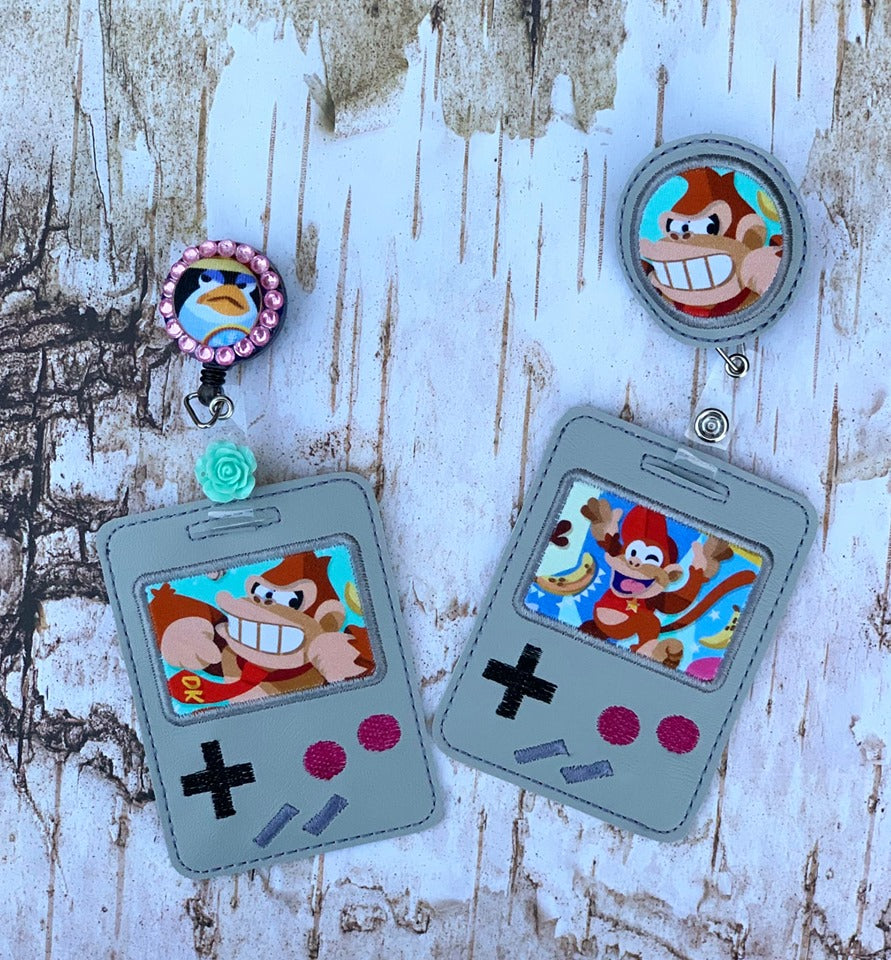 DIGITAL DOWNLOAD 4x4 Gameboy Applique Badge Holder ITH Design