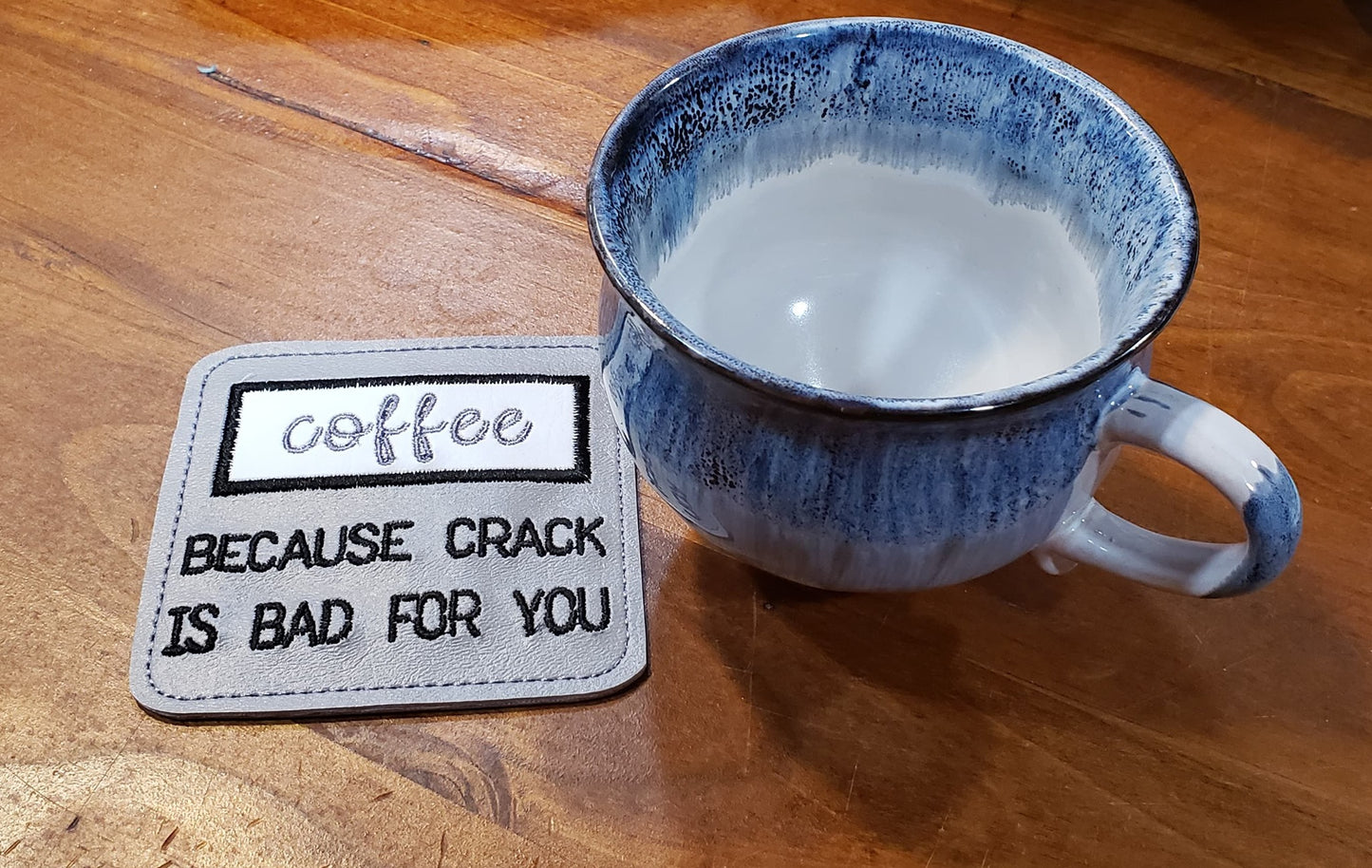 DIGITAL DOWNLOAD Applique Crack Is Bad M'kay Coaster 4x4 ITH