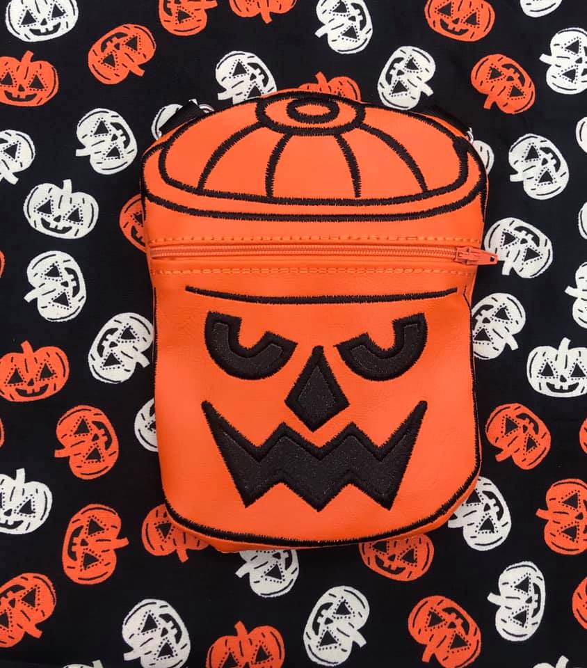 DIGITAL DOWNLOAD 5x7 Applique Boo Bucket Zipper Bag Set 3 Designs