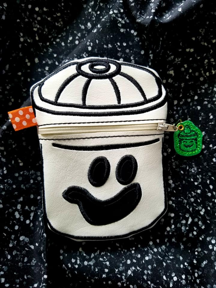 DIGITAL DOWNLOAD 5x7 Applique Boo Bucket Zipper Bag Set 3 Designs