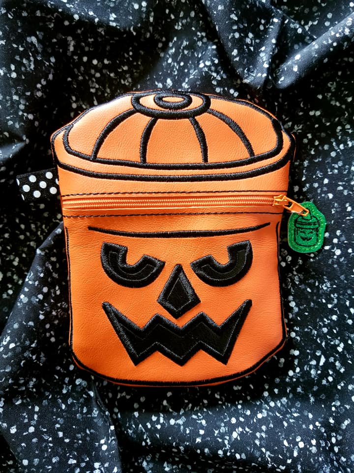 DIGITAL DOWNLOAD 7x10 Applique Boo Bucket Zipper Bag Set 3 Designs