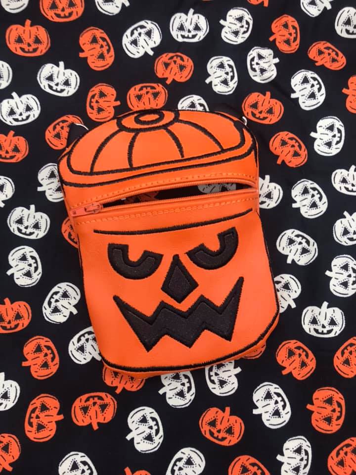 DIGITAL DOWNLOAD 5x7 Applique Boo Bucket Zipper Bag Set 3 Designs